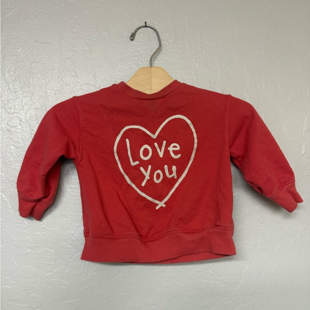 $14 ADD ON Little co. Sweatshirt with heart valentines 12M zara mini boden